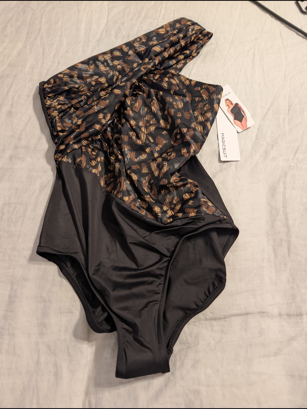 Magicsuit La Paz Goddess One-Shoulder One Piece Swimsuit NWT Size 12
